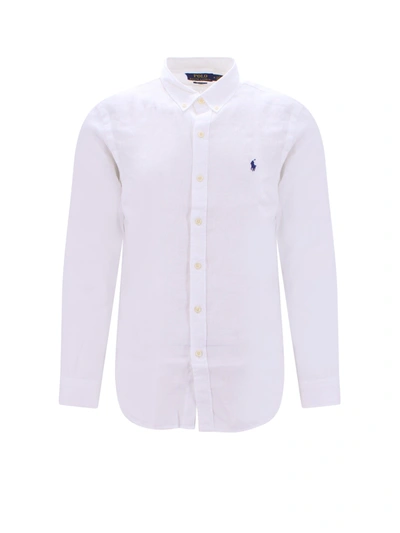 Polo Ralph Lauren Slim Fit Linen Shirt In White