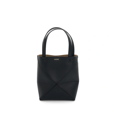 Loewe Mini Fold Puzzle Tote Bag In Black