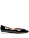 Aquazzura Soul Sister Buckle Ballerina Flats In Black