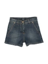 Balmain Coin-engraved Denim Shorts In Blue