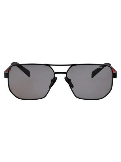 Prada Linea Rossa Sunglasses In 1bo02g Matte Black
