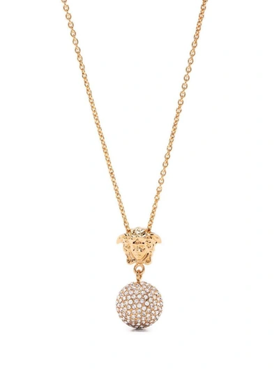 Versace Women's Goldtone & Crystal Medusa Pendant Necklace In  Gold