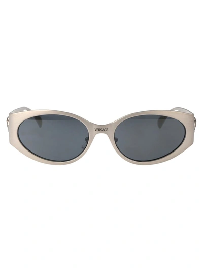 Versace Sunglasses In 12666g Matte Silver