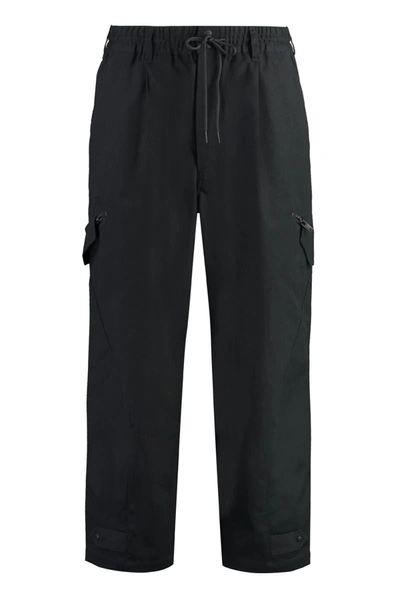 Y-3 Adidas Cotton Cargo-trousers In Black