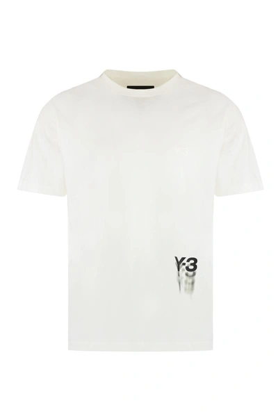 Y-3 Graphic Logo Short Sleeve Tee In Ivory