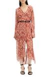 ALLSAINTS LIANA WAIMEA SNAKESKIN PRINT LONG SLEEVE HIGH-LOW DRESS