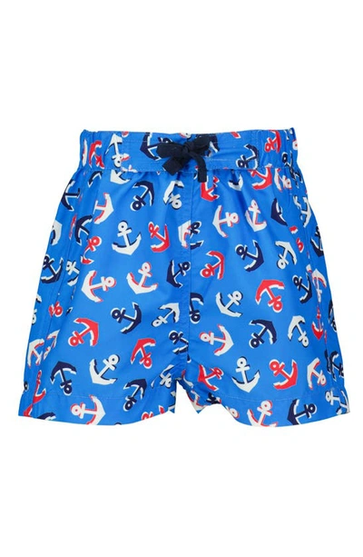 Rachel Riley Babies' Boy's Anchor-print Swim Trunks In Blue