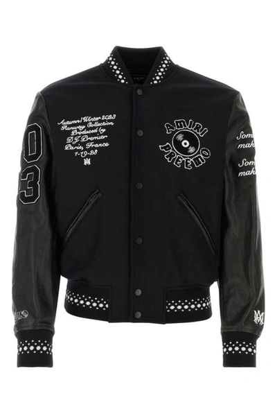 Amiri Man Black Wool Blend Dj Premier Bomber Jacket