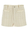 Gucci Textured Tweed Fabric Shorts With Belt Loops In White