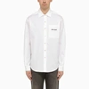 PALM ANGELS PALM ANGELS WHITE COTTON SHIRT WITH LOGO MEN