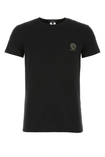 Versace Man Black Stretch Cotton T-shirt