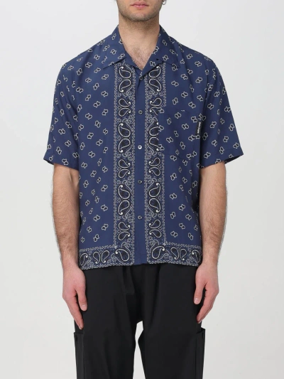 Palm Angels Paisley Bowling Shirt In Blue