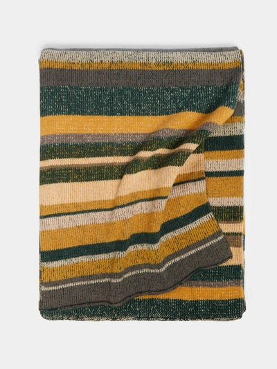 The Elder Statesman Hand-dyed Cashmere Striped Blanket In Multi