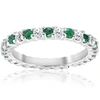 Pompeii3 1 1/2ct Emerald Diamond Eternity Ring 14k White Gold In Multi