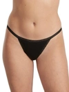 On Gossamer Cabana Cotton String Bikini In Black