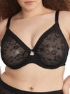 Curvy Couture No Show Lace Bra In Black Hue