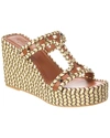 VALENTINO GARAVANI ROCKSTUD 90 LEATHER WEDGE SANDAL