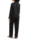 Bare Women's Washed Satin Pajama Set In Black