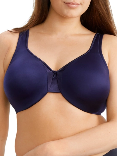 Warner's Olga Signature Support Satin Bra In Evening Blue