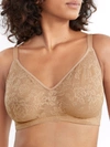 Tc Fine Intimates Women's Shape Of U Seamless Lace Bra In Beige