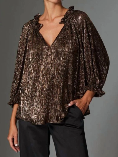 Gilner Farrar Ellie Blouse In Copper In Gold