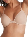 Reveal Low-key Lace Front-close Bra In Beige