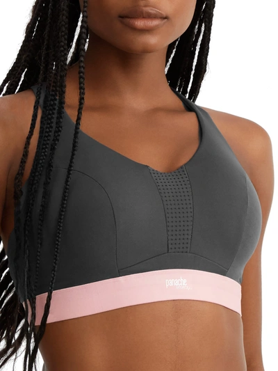 Panache Ultra Perform Underwire Sports Bra In Charcoal,pink