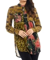 ADORE FAUX LEOPARD BUTTON FRONT SHIRT IN CAMOUFLAGE