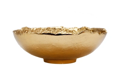 Classic Touch Decor Gold Bark Raw Edged Bowl In Brown