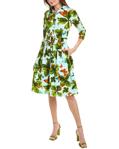 Samantha Sung Audrey 1 3/4-sleeve Shirtdress In Multi