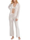 Bare Cool Jade Piped Pajama Set In White