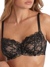 Camio Mio Lace Unlined Side Support Bra In Black