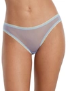 On Gossamer Gossamer Mesh Hip Bikini In Grey
