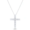 Diana M. 18 Kt White Gold, 1" Diamond Cross Pendant Adorned With 5.25 Cts Tw Of Round Diamonds In White
