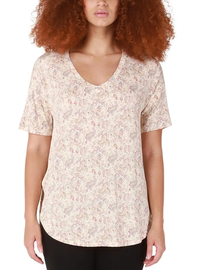 Black Tape Womens Modal Paisley Blouse In Pink