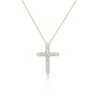 Diana M. 18 Kt Yellow Gold, 1" Diamond Cross Pendant Adorned With 3.55 Cts Tw Of Brilliant Cut Round Diamonds In Yellow
