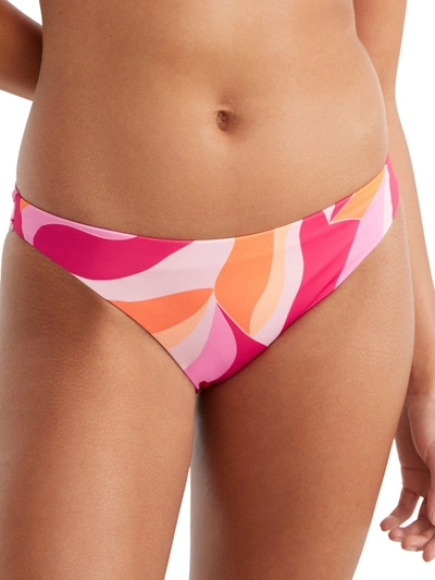 Sanctuary Swim Shell Abstract Cinch Hipster Bikini Bottom In Island Pink