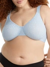 Olga Sheer Leaves Minimizer Bra In Blue Cashmere