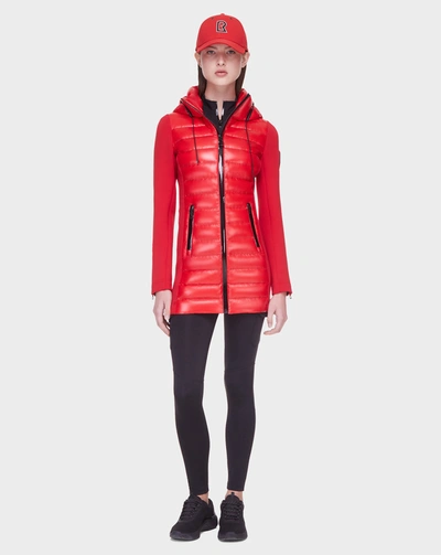 Rudsak Avala Leather-trim Down Jacket In Red