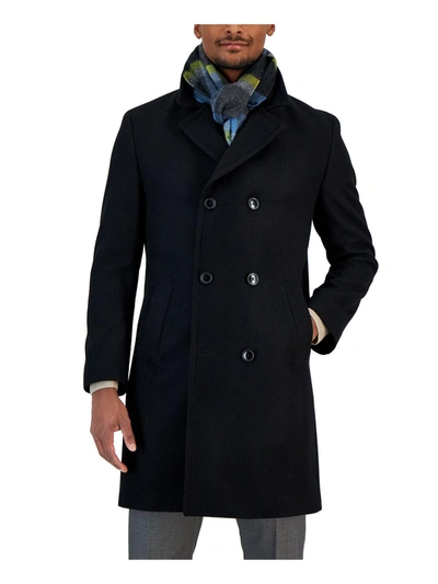 Nautica Men's Classic-fit Double Breasted Wool Overcoat In Black