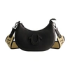 True Religion Logo Strap Crescent Hobo In Black