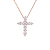 Diana M. 14 Kt Rose Gold Diamond Cross Pendant Adorned With 0.70 Cts Tw Of Brilliant Cut Round Diamonds In Multi