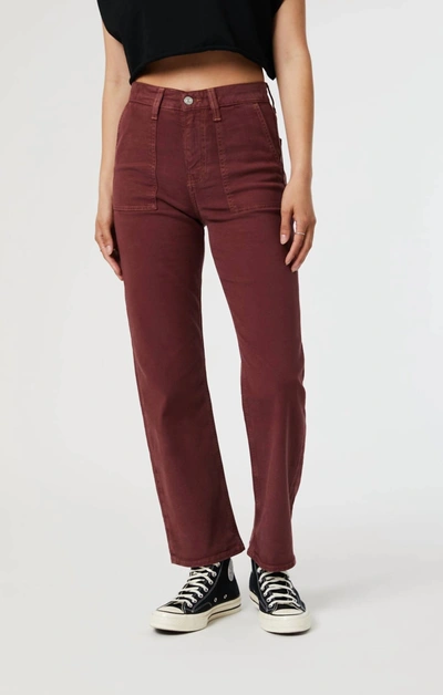 Mavi Shelia Front Pocket Straight In Port Luxe Twill In Red