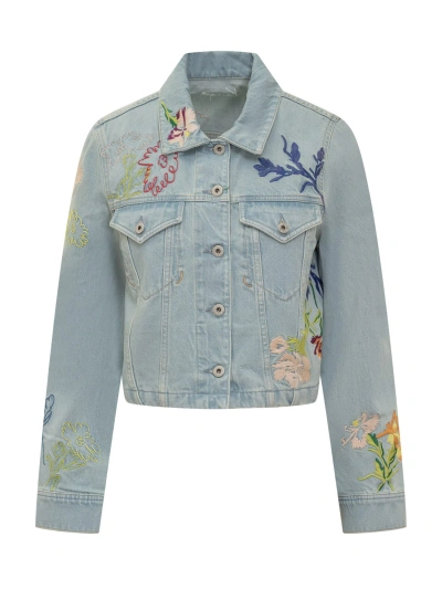 Kenzo Flowers Drawn Jacket In Stone Bleached