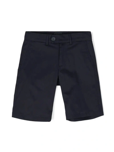 Fay Kids' Tailored Cotton Shorts In Blue