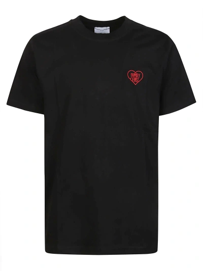 Family First Milano T-shirt With Heart Embroidery In Black