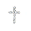 Diana M. 18 Kt White Gold, 1" Diamond Cross Pendant Adorned With 3.50 Cts Tw Of Round Diamonds In White