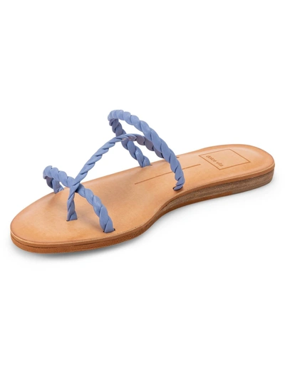 Dolce Vita Dexla Womens Strappy Flat Slide Sandals In Blue