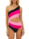 Beach Riot Joyce Stripe Cutout One-piece Swimsuit In Multi