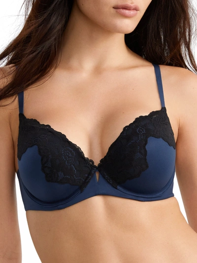 Maidenform Comfort Devotion Your Lift Push-up Bra In Navy Eclipse,black